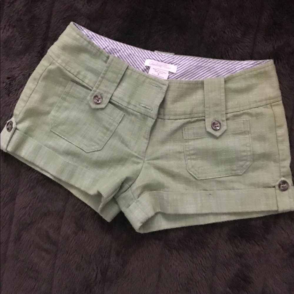 Charlotte Russe Green Shorts Size Small - Picture 2 of 5